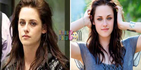 Muka Kristen Stewart Sesudah dan Sebelum Make Up