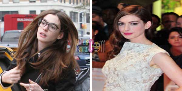 Muka Anne Hathaway Sebelum dan Sesudah Make Up