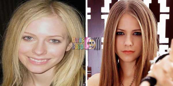 Muka Avril Lavigne Sebelum dan Sesudah Make Up