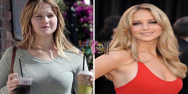 Muka Jennifer Lawrence Sesudah dan Sebelum Make Up