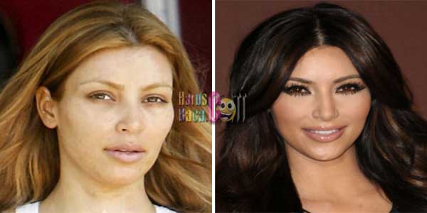 Muka Kim Kadarshian Sesudah dan Sebelum Make Up